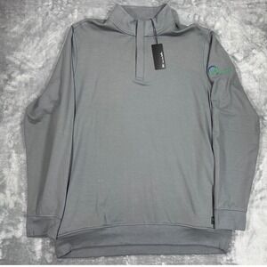 Travis Mathew Newport 1/4 Zip Fleece Quiet Shade Grey Greenland Logo Mens Large